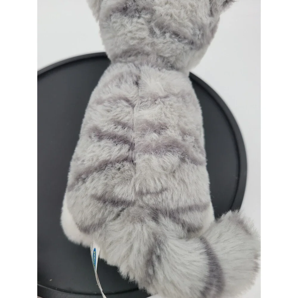 Teddy Mountain  Striped Gray Cat Tabby   Stuffed Animal Toy Plush 8”